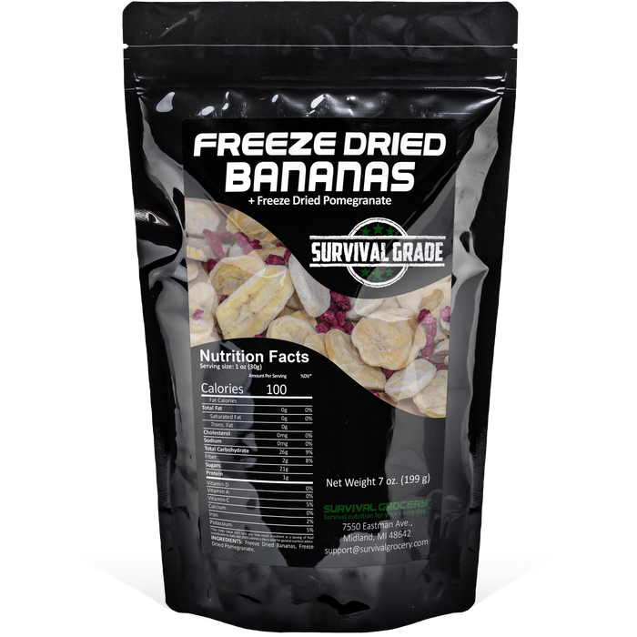Freeze Dried Bananas with Pomegranate in bulk bag