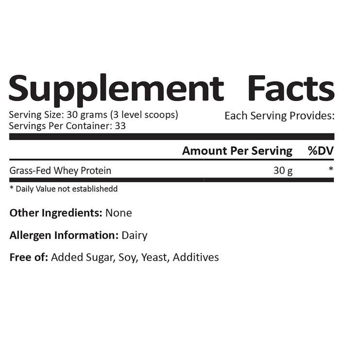Grass Fed Whey Protein (Plain)