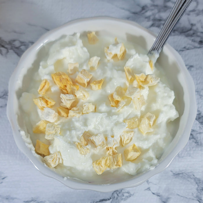 Freeze Dried Pineapple and yogurt mix